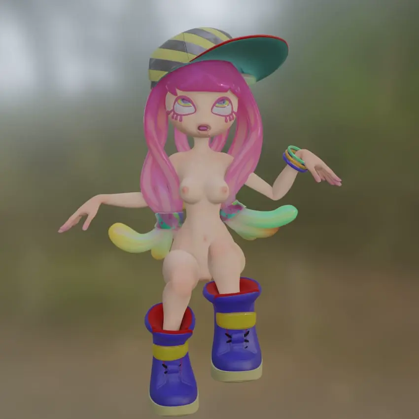 Image breasts,female,female_only,pussy,pink_hair,naked,nintendo,3d,splatoon,splatoon_3,wo262_(3d_model_style),harmony_(splatoon),sexer