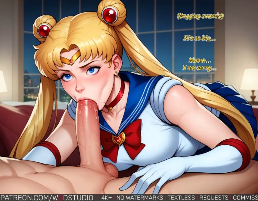 Image blush,breasts,clothing,female,long_hair,parted_bangs,1boy,bangs,blue_eyes,elbow_gloves,gloves,male,nude,oral,penis,straight,choker,earrings,uncensored,fellatio,ai_generated,clothed_female,jewelry,solo_focus,balls,partial_male,crescent,nude_male,text,blonde_hair,tied_hair,testicles,double_bun,saliva,bed,indoors,twintails,night,skirt,white_gloves,pleated_skirt,heart,english_text,circlet,window,blue_skirt,meme,hair_bun,clothed_female_nude_male,heart_choker,red_choker,sailor_collar,wodstudio,magical_girl,bishoujo_senshi_sailor_moon,english_language,blue_sailor_collar,sailor_moon,usagi_tsukino,brooch,crescent_earrings,sailor_senshi_uniform,heart_brooch