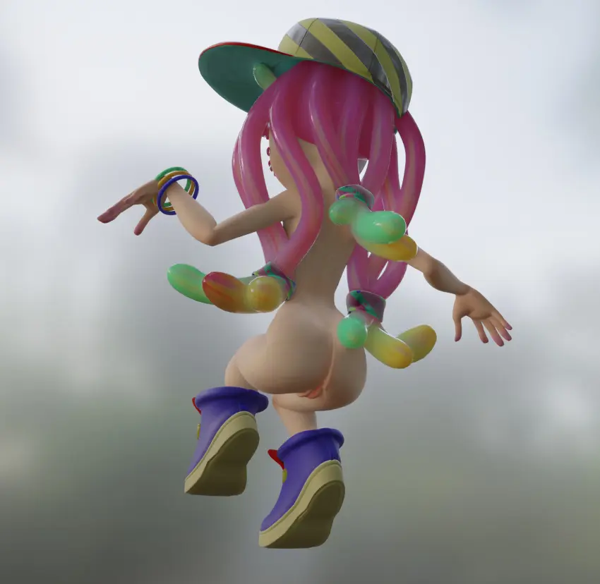 Image female,female_only,pussy,pink_hair,naked,nintendo,3d,splatoon,splatoon_3,wo262_(3d_model_style),harmony_(splatoon),sexer