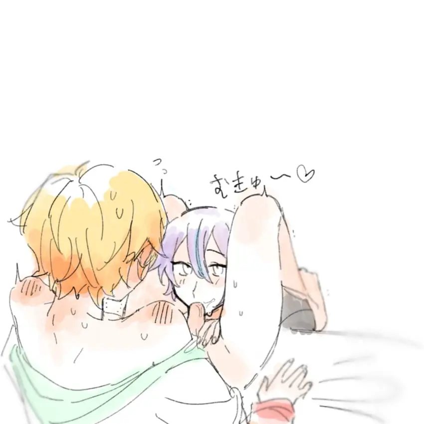 Image male,penis,yellow_eyes,2boys,blonde_hair,gay,purple_hair,blowjob,oral_sex,yellow_hair,sucking_penis,sucking_off,project_sekai,kamishiro_rui,tenma_tsukasa