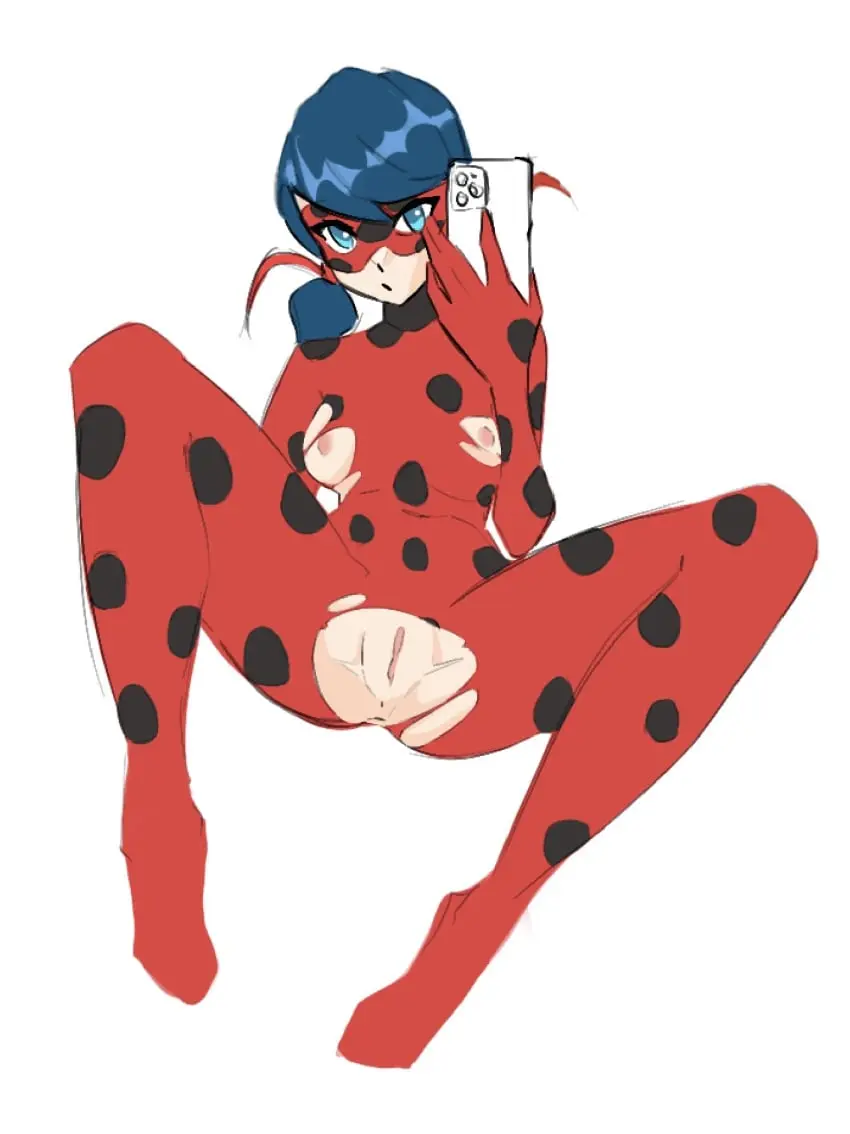 Image 1girls,breasts,female,female_only,nipples,solo,blue_eyes,blue_hair,pussy,vagina,2d,2d_(artwork),bodysuit,torn_clothes,phone,torn_clothing,skin_tight,ripped_clothing,torn_bodysuit,tight_clothes,pigtails,miraculous_ladybug,ladybug_(character),marinette_dupain-cheng,miraculous:_tales_of_ladybug_and_cat_noir,eye_mask,domino_mask,taking_selfie,bagelfree