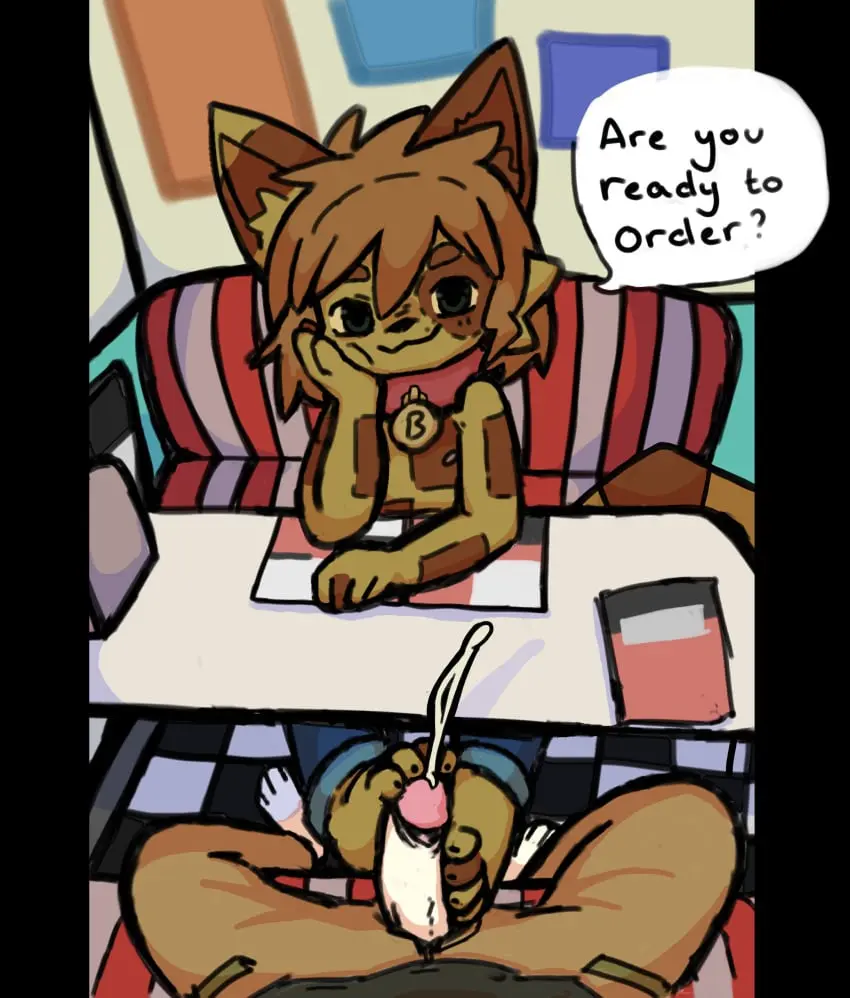 Image hi_res,male,sex,feet,male/male,foot_fetish,absurd_res,public,paws,footjob,foot_play,public_nudity,public_sex,diner,restaurant,voltybee,voltybee_(character)