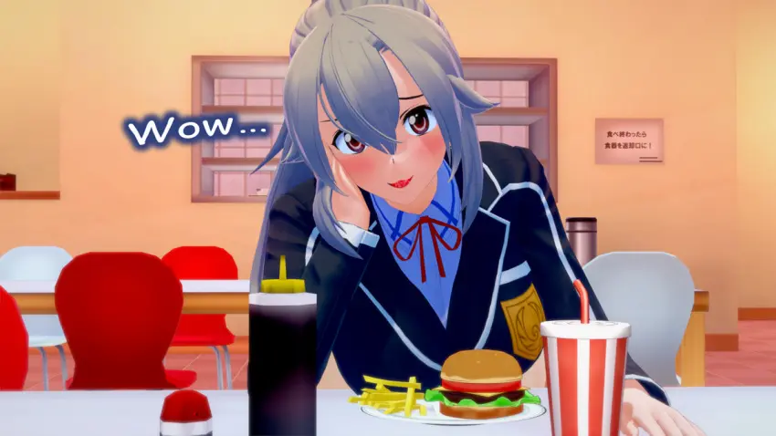 Image white_hair,futanari,intersex,text,schoolgirl,school_uniform,3d,self_upload,comic,koikatsu,sword_art_online,fantasizing,cafeteria,eydis_synthesis_ten,lovac22