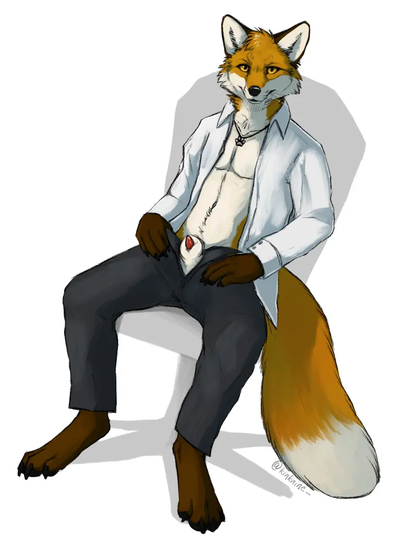 Image clothing,hi_res,looking_at_viewer,pants,shirt,simple_background,smile,solo,white_background,male,navel,penis,tail,orange_eyes,jewelry,anthro,absurd_res,necklace,presenting,canid,canine,fur,genitals,mammal,dress_shirt,orange_body,smirk,signature,furniture,animal_genitalia,fox,markings,sheath,tuft,topwear,dipstick_tail,orange_fur,penis_tip,tail_markings,white_sheath,chair,black_clothing,bottomwear,zipper,black_bottomwear,black_pants,presenting_penis,chest_tuft,hands_on_legs,hands_on_thighs,whiskers,unzipped,unzipped_pants,head_tuft,neck_tuft,dipstick_ears,multicolored_ears,dipstick_arms,dipstick_legs,doppelfoxx,jakkals_van_der_bergh_(doppelfoxx),kinknine,opening_pants,presenting_penis_tip,presenting_sheath
