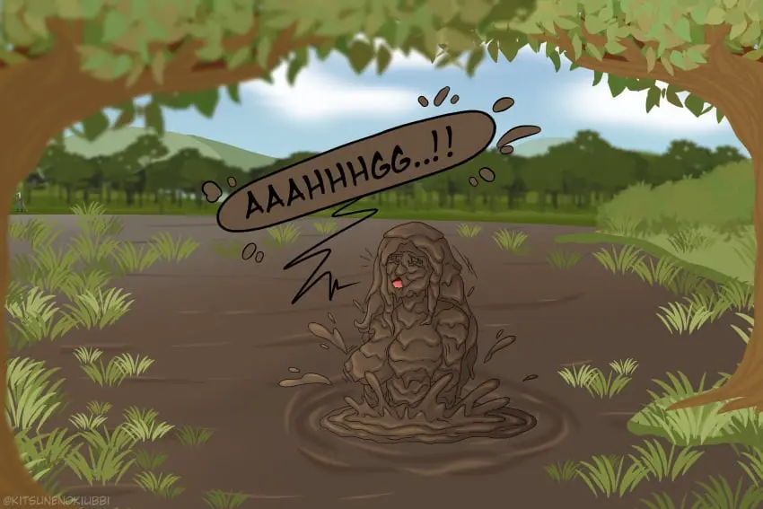 Image female,female_only,solo,one_piece,nami_(one_piece),post-timeskip,outdoors,dirty,outside,roronoa_zoro,completely_covered_in_mud,covered_in_mud,dirty_girl,mud,muddy,quicksand,kitsunenokiubbi