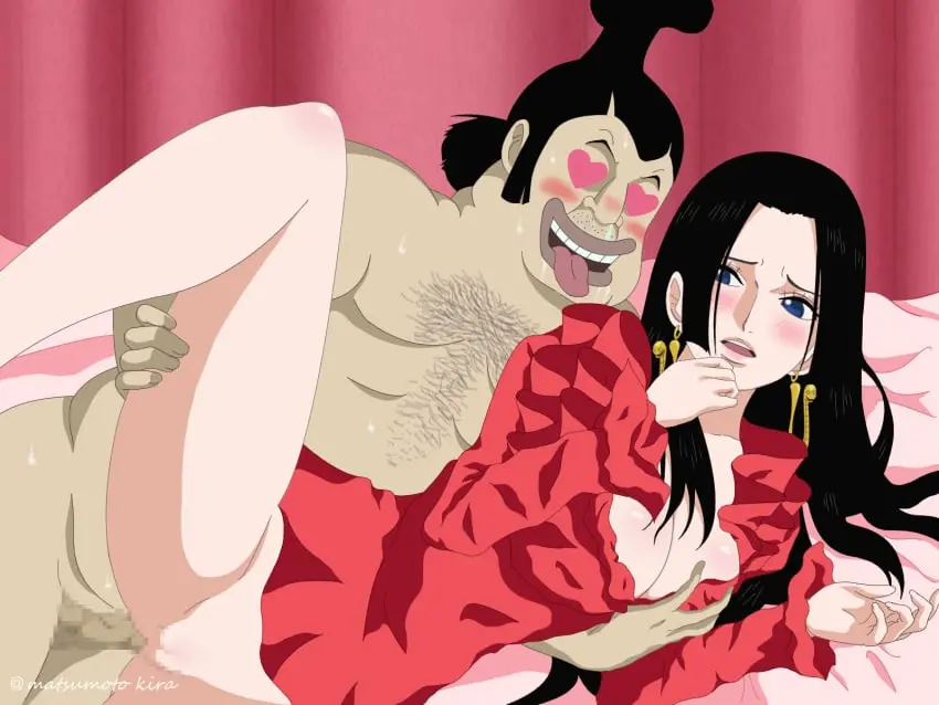 Image female,male,sex,one_piece,vaginal_penetration,fat_male,rape,heart_eyes,ugly_bastard,boa_hancock,matsumoto_kira,saint_charlos