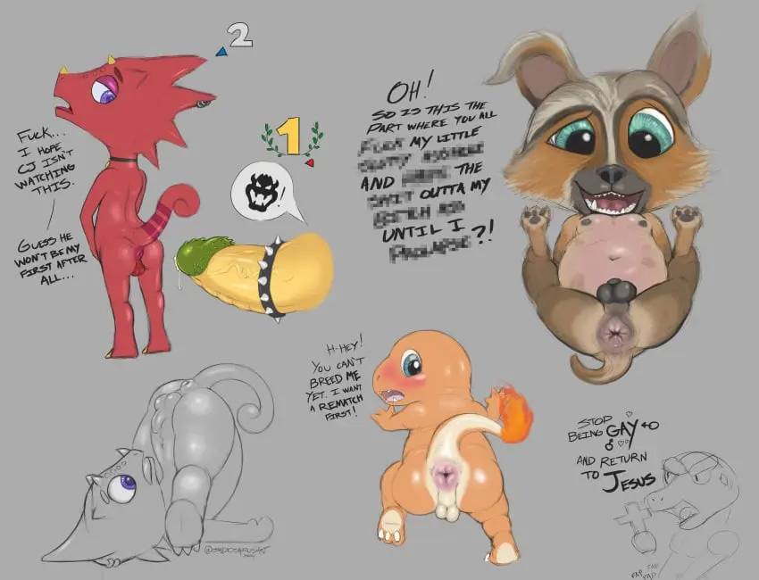 Image blush,hi_res,solo,male,penis,pokemon,pokemon_(species),tail,choker,lying,on_back,big_penis,looking_back,male/male,accessory,belly,jewelry,balls,anthro,veiny_penis,piercing,anus,absurd_res,necklace,mario_(series),nintendo,slightly_chubby,canid,canine,canis,domestic_dog,genitals,mammal,dialogue,animal_crossing,glistening,glistening_body,reptile,scalie,covering,vein,animal_genitalia,sheath,profanity,raised_tail,feral,fire,generation_1_pokemon,questionable_consent,bowser,imminent_sex,dreamworks,puss_in_boots_(dreamworks),puss_in_boots_(film),puss_in_boots_the_last_wish,shrek_(series),cock_ring,lizard,penile_spines,big_anus,chameleon,upside-down,cub,penis_accessory,penis_jewelry,super_smash_bros.,charmander,flaming_tail,crucifix,covering_self,flick_(animal_crossing),perrito_(puss_in_boots),sadosaurus,timothy_(sadosaurus)
