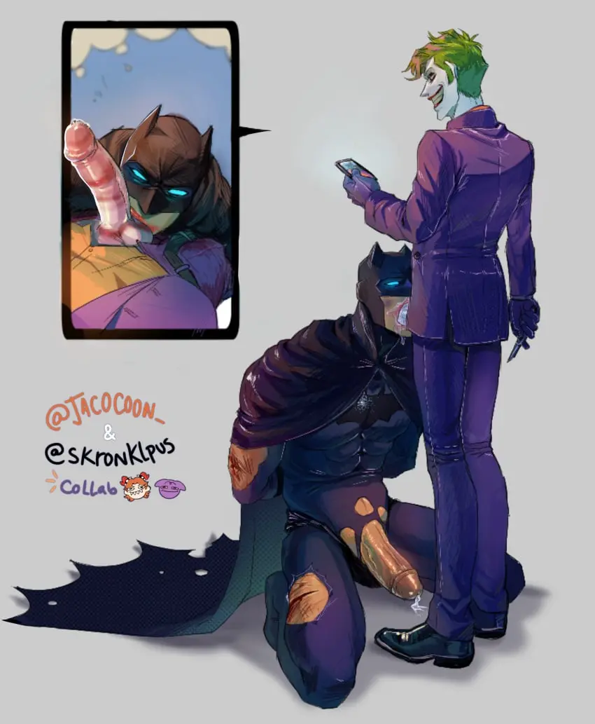 Image blue_eyes,male,penis,big_penis,white_skin,fellatio,kneeling,muscular,horns,male_only,yaoi,shiny,balls,lipstick_mark,lipstick_on_penis,gay,pov,blowjob,green_hair,humiliation,cape,lipstick,skinny,batman,batman_(bruce_wayne),batman_(series),bruce_wayne,phone,horny,lipstick_on_balls,recording,gay_blowjob,clown_makeup,suit,bruise,superhero,ears,joker,masochism,skronklpus,alsume,aslume,batjokes,jacocoon,jonkler,man_(r/batmanarkham),purple_suit,r/batmanarkham