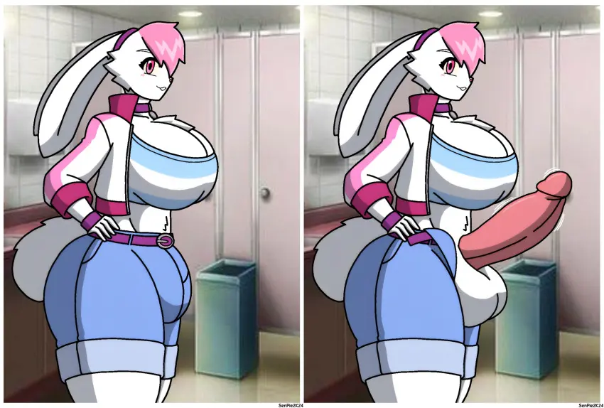 Image big_breasts,breasts,hi_res,solo,male,penis,big_penis,futanari,intersex,side_boob,side_view,hair,huge_cock,huge_breasts,anthro,bulge,genitals,mammal,animal_genitalia,sheath,lagomorph,leporid,rabbit,hair_over_eye,one_eye_obstructed,kris_(thebunnypie),thebunnypie