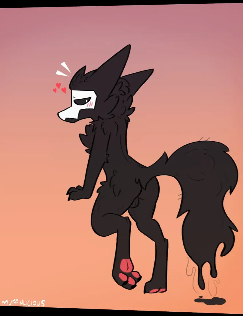 Image blush,hi_res,solo,male,tail,ass,feet,shy,solo_focus,balls,anthro,foot_fetish,absurd_res,presenting,canid,genitals,mammal,paws,latex,presenting_hindquarters,fluffy,heart_symbol,pawpads,big_tail,changed_(video_game),latex_creature,living_latex,muffinlicious,puro_(changed)