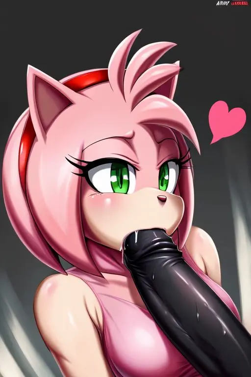 Image 1girls,breasts,female,1boy,male,oral,penis,short_hair,furry,big_penis,dark-skinned_male,ai_generated,pink_hair,green_eyes,amy_rose,sonic_(series),sonic_the_hedgehog_(series),black_penis,anime_style,hedgehog