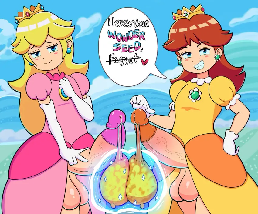 Image breasts,clothed,clothing,human,light_skin,mostly_clothed,standing,penis,big_penis,small_breasts,duo,erection,futanari,intersex,light-skinned_futa,balls,huge_cock,veiny_penis,text,blonde_hair,futa_only,brown_hair,mario_(series),princess_daisy,smug,condom,big_balls,dialogue,english_text,princess,princess_peach,text_box,speech_bubble,text_bubble,flat_chest,vein,talking_to_viewer,2futas,touching_penis,peeing,smug_face,multiple_futa,smug_grin,condom_wrapper,penis_out,urine,filled_condom,clothed_masturbation,condom_balloon,condom_filling,condom_on_penis,homophobic_slur,slur,analord,jess4u,pee,pee_in_container,peeing_in_condom,super_mario_bros._wonder,urinating_futa