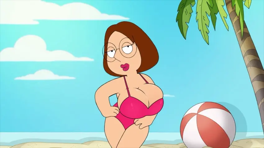 Image 1girls,big_breasts,breasts,female,solo,short_hair,thighs,cleavage,solo_female,glasses,2d,edit,boob_window,dressed,family_guy,meg_griffin,screenshot_edit,nerota