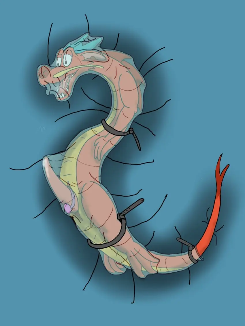 Image hi_res,male,mythology,condom,latex,asphyxiation,reptile,scalie,mythological_creature,dragon,mythological_scalie,breath_play,sexual_barrier_device,simple,invalid_background,rathkin,zip_tie