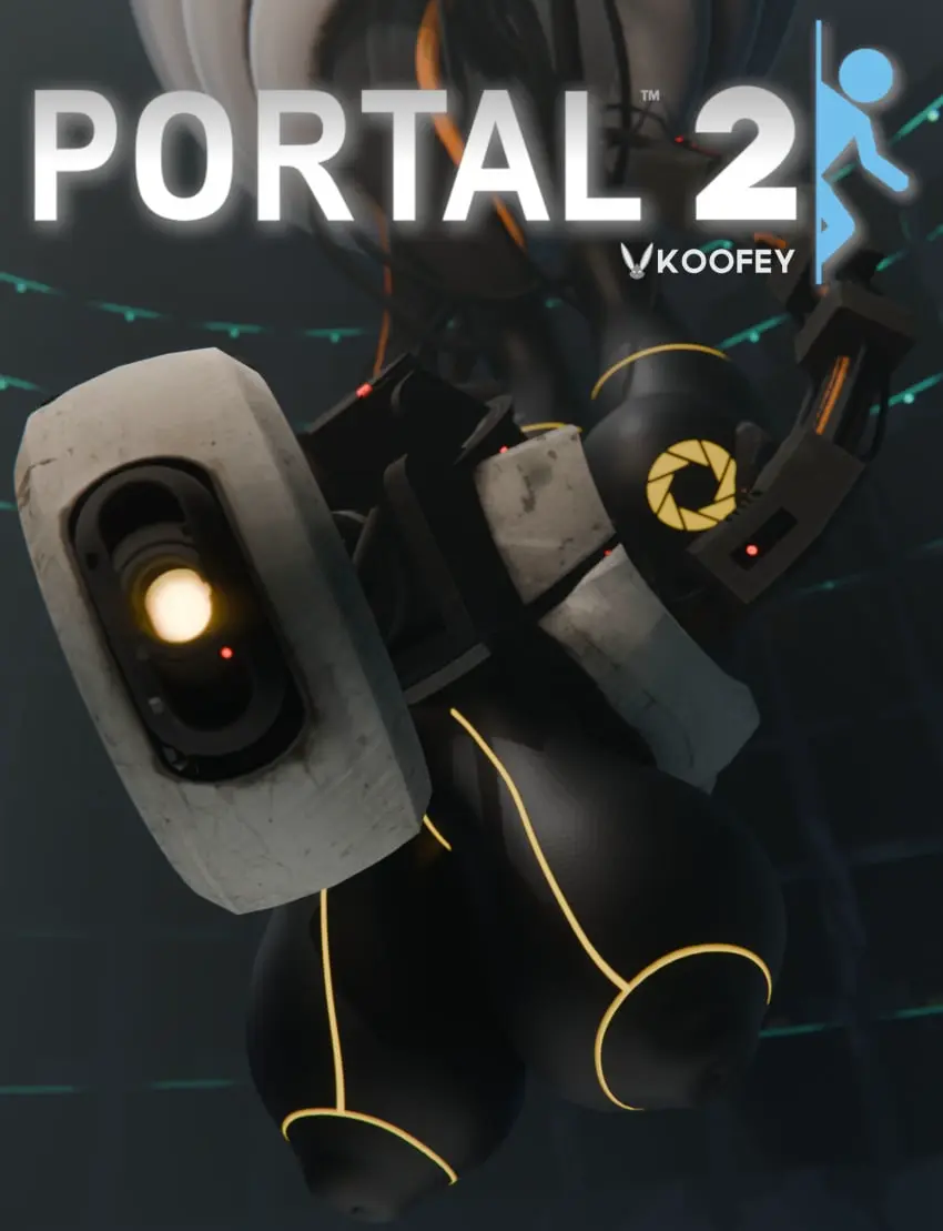 Image breasts,clothed,clothing,female,hi_res,looking_at_viewer,ass,watermark,cleavage,3d,blender,logo,cyclops,blender_(software),poster,valve,glados,glados_(central_core),portal_(series),aperture_science,blender_(disambiguation),koofey