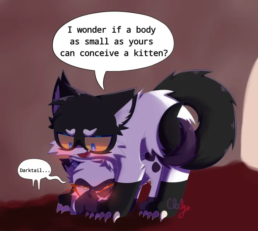 Image female,cum,male,straight,tail,yellow_eyes,duo,pleasured,embarrassed,ambiguous_penetration,male/female,size_difference,one_eye_closed,looking_pleasured,smug,genital_fluids,bodily_fluids,fur,mammal,dialogue,young,feline,rape,white_body,teasing,dripping,younger_female,male_penetrating_female,fluffy_tail,white_fur,feral,felid,larger_male,domestic_cat,felis,breeding,feral_on_feral,blushing,feral_penetrating,black_fur,smaller_female,questionable_consent,age_difference,older_male,claws_out,curled_tail,feral_penetrated,cat,breeding_kink,feral_penetrating_feral,warriors_(cats),clouly,darktail_(warriors),violetshine_(warriors)