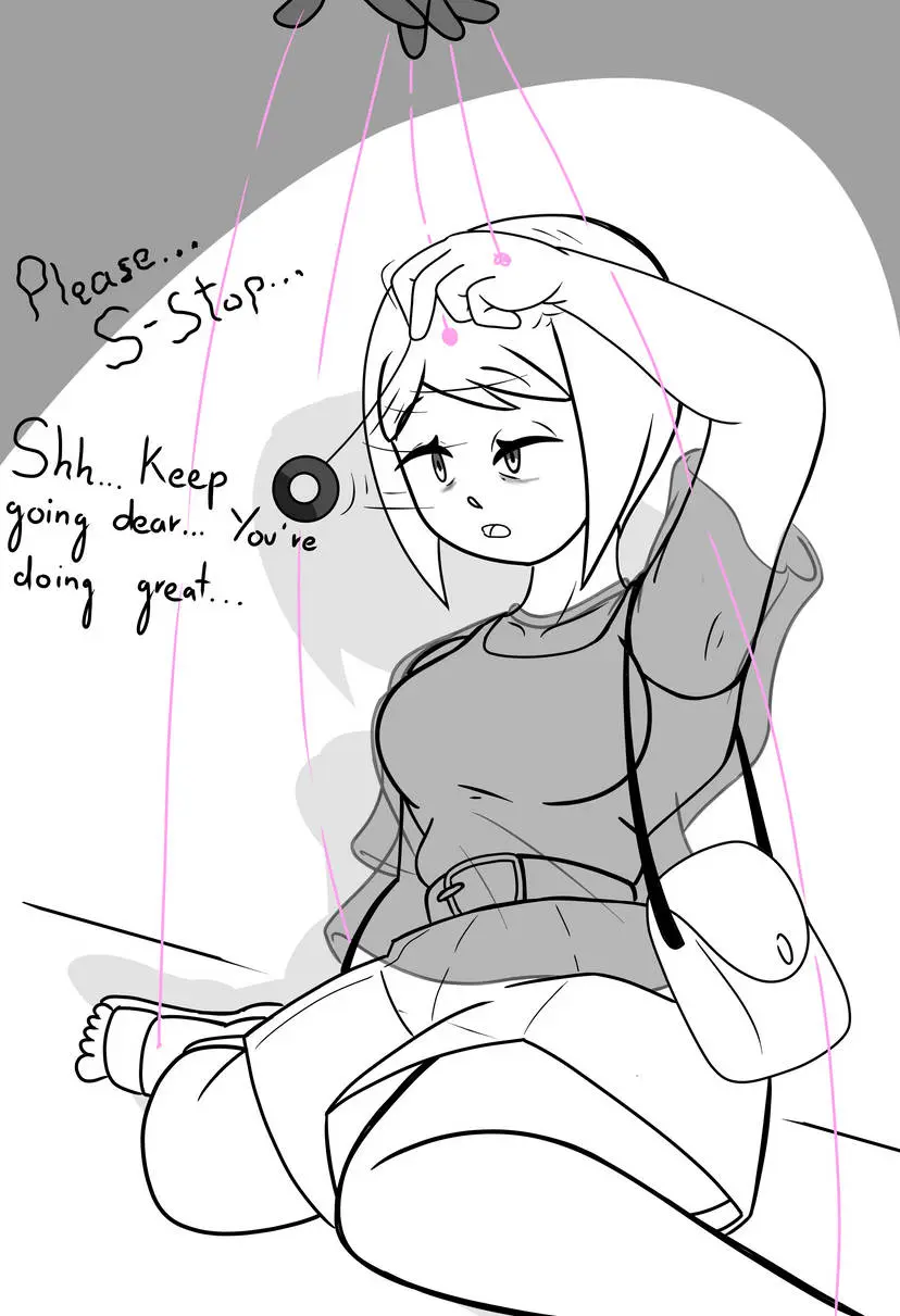 Image clothed,female,female_only,open_mouth,absurdres,short_hair,text,tagme,dialogue,see-through,belt,shorts,femsub,tank_top,digimon,hypnosis,sandals,greyscale,resisting,pendulum,body_control,self_hypnosis,puppet,dazed,disguised_hypnotist,heavy_eyelids,hikari_yagami,kamiya_hikari,puppet_strings