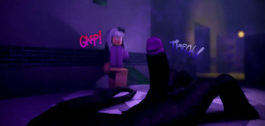 Image 1girls,clothing,female,grey_hair,1boy,male,monster,purple_eyes,artist_request,shocked,3d,shocked_expression,roblox,robloxian,shocked_eyes,black,body,consensual,source_request,pale,1monster,purple,skin,pale-skinned,lovers,staring,shocked_face,staring_at_penis,ayuwanaki,lilith_hermlin,roblox_myth,the_hermlins,myth