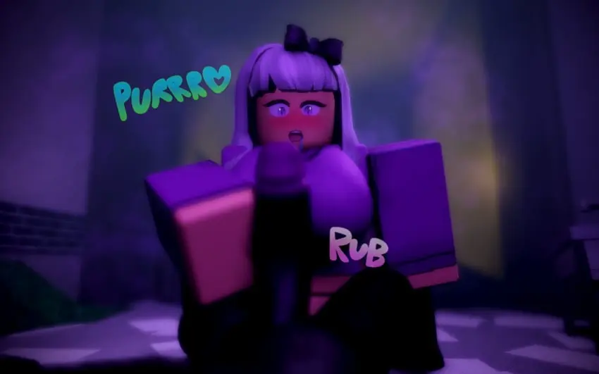 Image 1girls,clothing,female,grey_hair,1boy,male,monster,purple_eyes,artist_request,3d,pov,handjob,roblox,robloxian,black,body,consensual,source_request,pale,1monster,purple,skin,pale-skinned,lovers,staring_at_penis,ayuwanaki,lilith_hermlin,roblox_myth,the_hermlins,myth