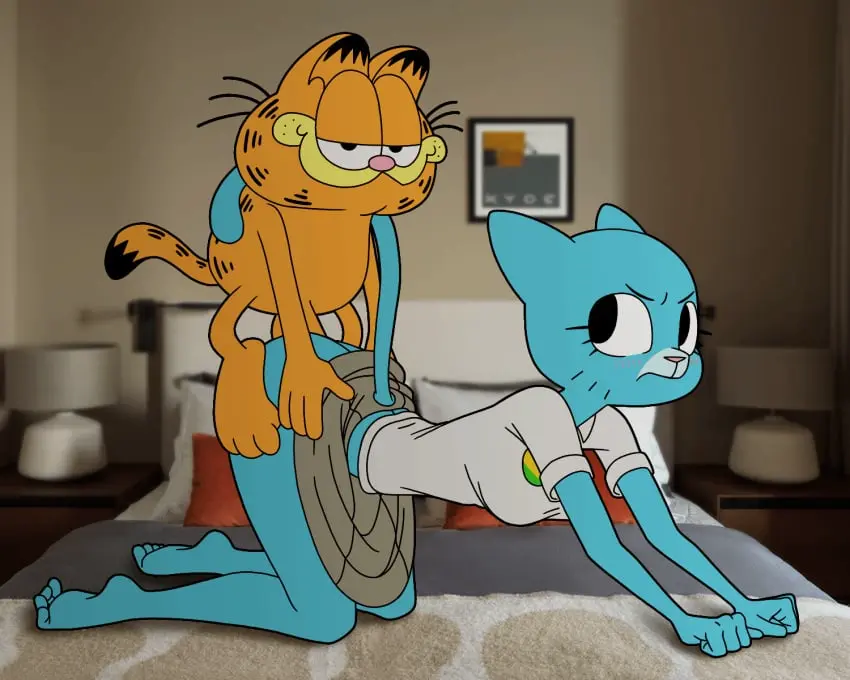 Image 1girls,breasts,clothing,female,1boy,male,penis,straight,furry,sex,male/female,2d,animated,loop,feline,smaller_male,larger_female,small_dom_big_sub,2d_animation,cartoon_network,warner_brothers,paramount_pictures,kyde,nicole_watterson,the_amazing_world_of_gumball,garfield_(series),garfield_the_cat,paws,_inc.