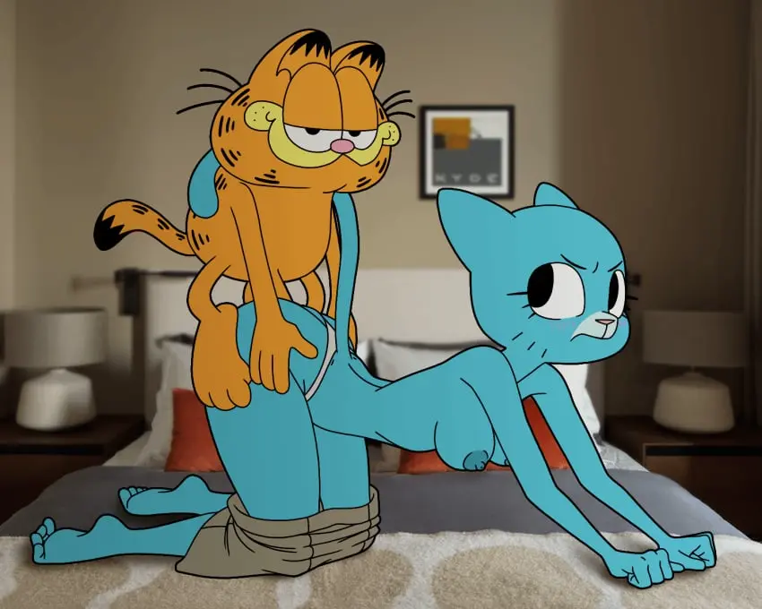Image 1girls,breasts,female,nipples,1boy,male,penis,straight,furry,sex,areolae,male/female,2d,alternate_version_available,animated,loop,feline,smaller_male,larger_female,small_dom_big_sub,2d_animation,cartoon_network,warner_brothers,paramount_pictures,kyde,nicole_watterson,the_amazing_world_of_gumball,garfield_(series),garfield_the_cat,paws,_inc.