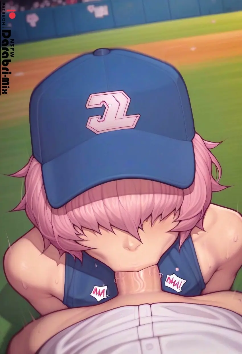 Image shirt,simple_background,1boy,male,penis,sweat,patreon,ai_generated,femboy,trap,huge_cock,pink_hair,absurd_res,medium_hair,pov,blowjob,feminine_male,girly,sweating,logo,flat_chest,otoko_no_ko,patreon_logo,hair_over_eyes,darabri-mix,outlines,blowjob_pov,ace_of_diamond,kominato_haruichi