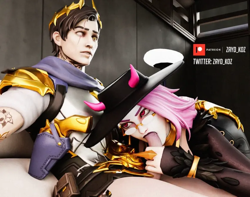 Image fortnite,blowjob,fortnite:_battle_royale,sunglasses,looking_over_eyewear,looking_over_glasses,looking_over_sunglasses,tinted_eyewear,harpy_haze_(fortnite),haze_(fortnite),ascendant_midas,midas_(fortnite),zaidcos