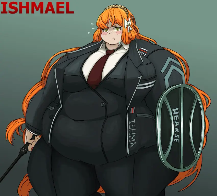 Image fat,obese,ssbbw,bbw,obese_female,project_moon,limbus_company,ishmael_(limbus_company),theshakc1
