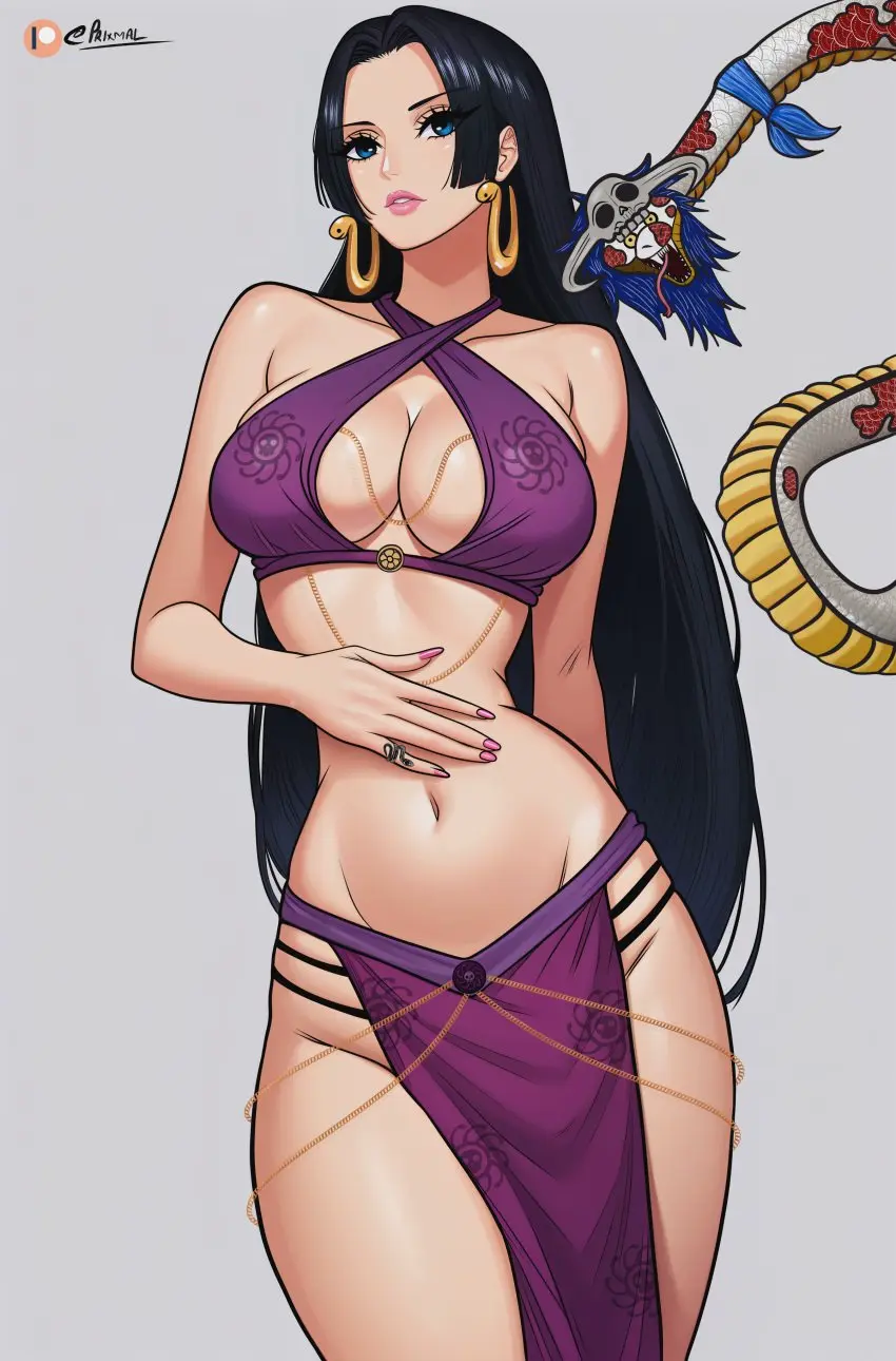 Image 1girls,big_breasts,breasts,clothed,clothing,female,female_only,hi_res,large_breasts,light-skinned_female,light_skin,long_hair,looking_at_viewer,solo,black_hair,blue_eyes,female_focus,thick_thighs,one_piece,ai_generated,bare_shoulders,bare_thighs,color,jewelry,solo_female,tagme,shounen_jump,yomorio_lingerie,bare_legs,snake,bare_arms,boa_hancock,prixmal