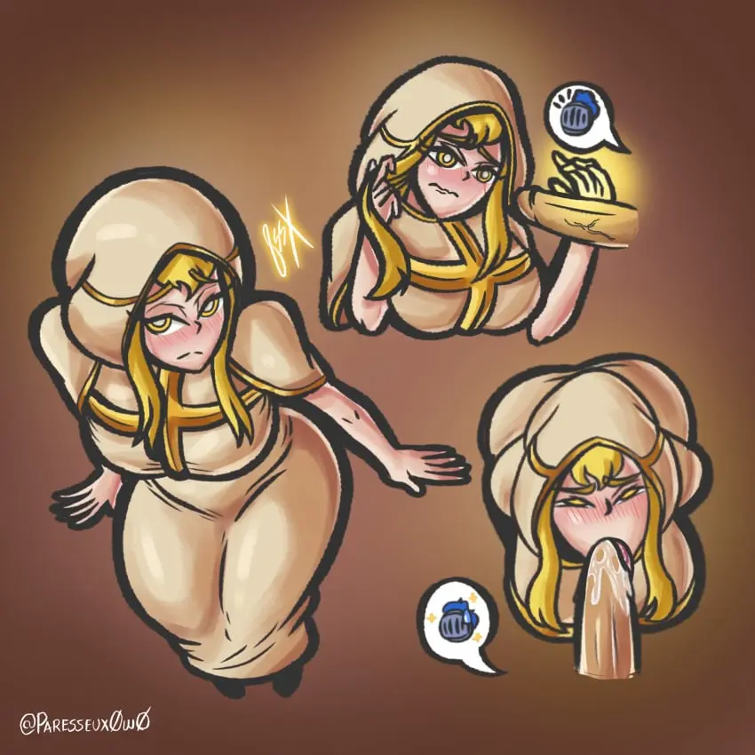 Image yellow_eyes,fellatio,tagme,blowjob,priest,soul_knight,paresseux0w0,priest_(soul_knight)