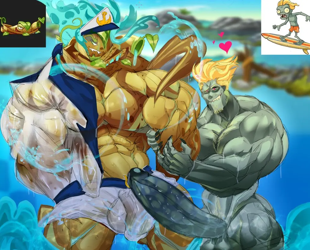 Image breasts,clothing,male,penis,big_penis,duo,erection,humanoid,muscular,male_only,balls,huge_cock,size_difference,huge_breasts,anthro,blonde_hair,wet,gay,genitals,huge_balls,angry,hyper_penis,anthrofied,abs,plant,wet_clothes,hyper,horny,zombie,plant_humanoid,plants_vs_zombies,plants_vs_zombies_2:_it's_about_time,vines,asolchan,aqua_vine_(pvz),aqua_vines,bicep_grab,lip_biting,surfer_zombie_(pvz)