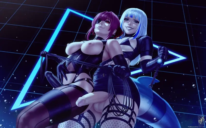 Image 1girls,big_breasts,breasts,clothed,clothing,female,human,light-skinned_female,light_skin,long_hair,looking_at_viewer,nipples,white_hair,bangs,penis,thighhighs,red_hair,big_penis,1futa,duo,erection,futanari,intersex,light-skinned_futa,areolae,virtual_youtuber,balls,looking_down,hololive,low-angle_view,strap-on,latex,partially_clothed,futadom,shark_tail,dominant_female,femdom,hololive_english,dominatrix,shark_girl,gawr_gura,themaestronoob,houshou_marine