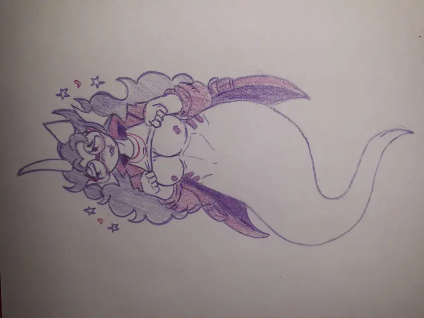 Image 1girls,blush,breasts,breasts_out,female,female_only,female_focus,smiling,shirt_lift,star_(symbol),blushing,hearts,<3,traditional_art,homestuck,ms_paint_adventures,paper_drawing,fefetasprite,homestuck_sprite,squeakysillies