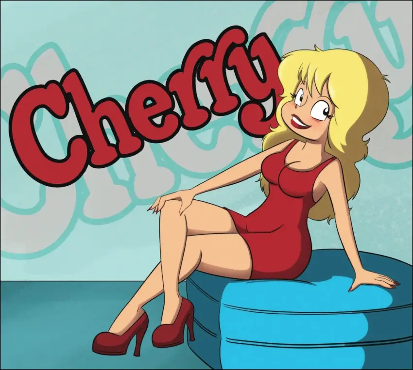 Image 1girls,clothed,female,human,human_only,light-skinned_female,looking_at_viewer,solo,clothed_female,solo_female,solo_focus,blonde_hair,sitting,high_heels,red_dress,blonde_hair_female,2024,blonde_female,logo,sitting_on_chair,human_female,red_heels,cherry_poptart,cherry_poptart_(comic),monkeycheese