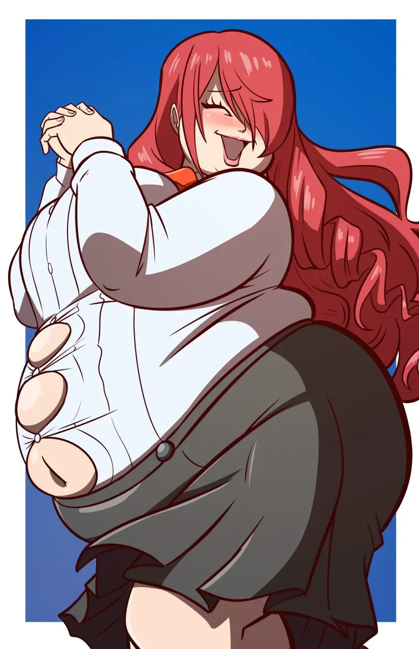 Image blush,female,red_hair,thick_thighs,embarrassed,big_belly,fat_ass,tight_clothing,chubby,chubby_female,persona,big_female,tight_fit,fat,fat_female,overweight,overweight_female,plump,fat_fetish,obese,bbw,obese_female,tight_clothes,persona_3,weight_gain,belly_overhang,pig,fatty,mitsuru_kirijo,fat_girl,large_female,double_chin,pork_chop,tubby,axel-rosered