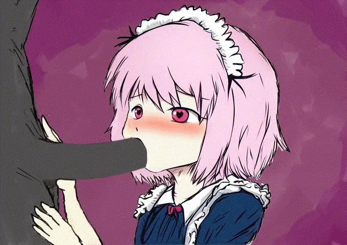 Image heart-shaped_pupils,pink_hair,pink_eyes,blowjob,maid,animated,maid_headdress,gif,animated_gif,black_souls,grimm_(black_souls),sushi_yuusha_toro,victoria_(black_souls)
