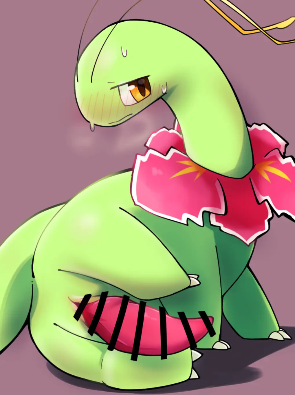 Image blush,hi_res,simple_background,solo,male,nude,penis,pokemon,pokemon_(species),sweat,tail,yellow_eyes,lying,big_penis,seductive,erection,feet,shy,digital_media_(artwork),on_side,censored,censored_penis,nintendo,presenting,bodily_fluids,genitals,rear_view,flower,censor_bar,thick_penis,narrowed_eyes,glistening,glistening_body,glistening_genitalia,2024,long_neck,green_body,reptile,scalie,breath,blush_lines,toes,animal_genitalia,animal_penis,plant,ineffective_censorship,feral,nervous_smile,quadruped,elemental_creature,genital_slit,bashful,censored_genitalia,looking_aside,3_toes,glistening_penis,pink_penis,presenting_penis,generation_2_pokemon,dinosaur,tapering_penis,monotone_body,flora_fauna,antennae_(anatomy),leapappa,meganium,sauropod,sauropodomorph