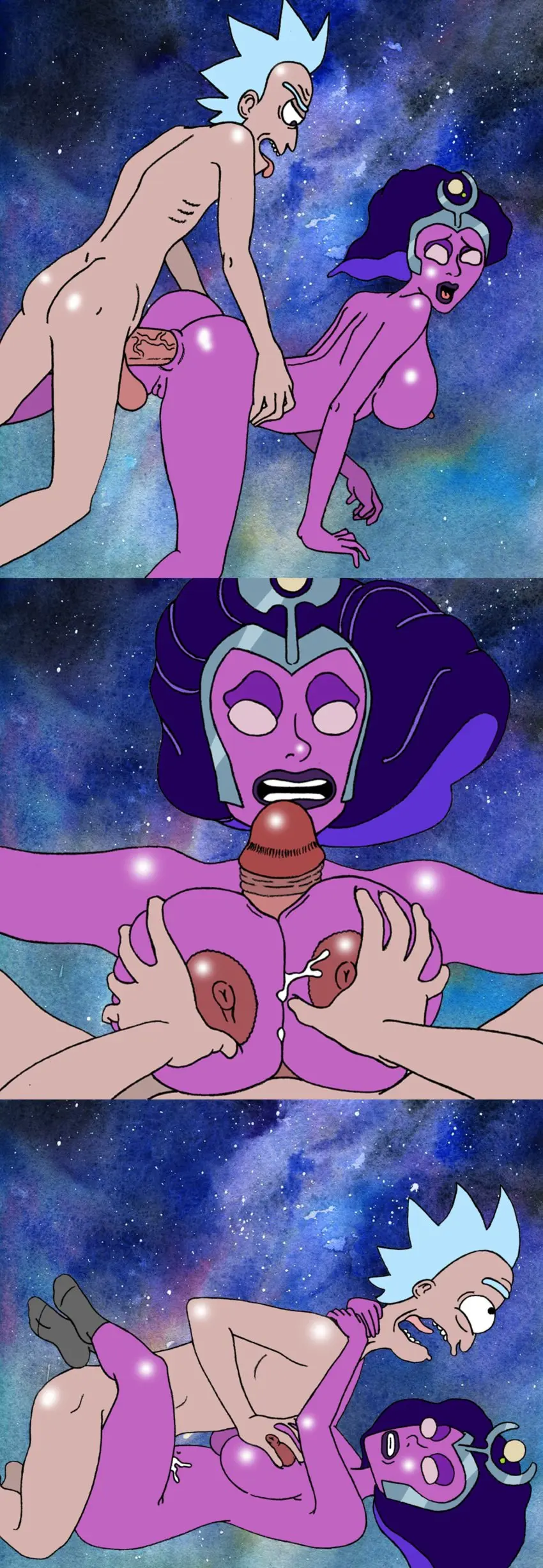 Image breasts,female,penis,straight,doggy_style,anal,huge_cock,huge_breasts,interspecies,all_fours,space,rick_and_morty,titfuck,galaxy_girl,galaxy_skin,supernova_(rick_and_morty),rick_sanchez,sbb