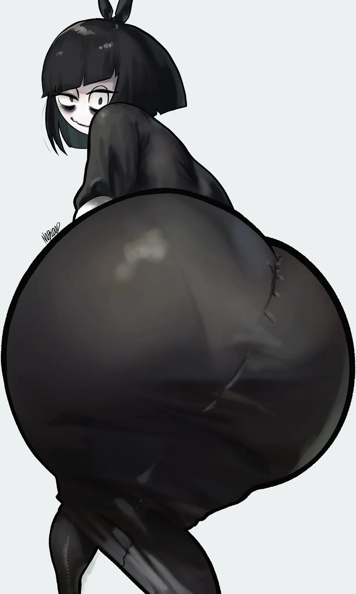 Image breasts,female,looking_at_viewer,white_background,background,ass,huge_ass,looking_back,uncensored,artist_name,hair,tagme,rear_view,black_dress,black_clothing,noblood,ryandomonica,ass_body,eye_bags,creepy_susie,the_oblongs