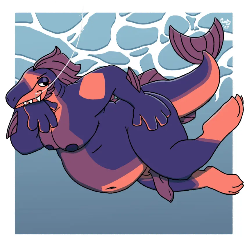 Image hi_res,looking_at_viewer,nipples,solo,male,navel,penis,tail,ass,big_butt,water,belly,big_belly,shaded,teeth,anthro,presenting,genitals,black_eyes,fangs,orange_body,fin,fish,marine,scales,purple_body,presenting_hindquarters,markings,gills,overweight,fat_rolls,stripes,moobs,overweight_anthro,slit_(disambiguation),hook,superchub,underwater,purple_scales,cel_shading,orange_scales,fish_hook,baron_montesque,baron_montesque_(copyright),fishing,fishing_line,landon_the_salmon_(character),purple_fins,salmon,salmonid_(fish)