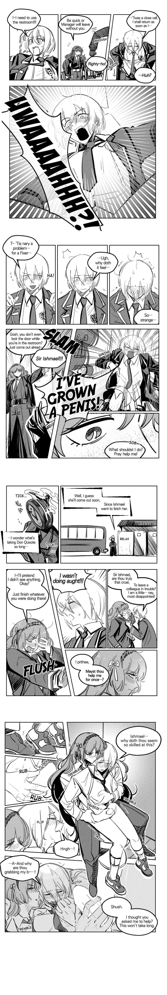 Image big_breasts,blush,breasts,clothed,clothing,female,human,mostly_clothed,standing,1boy,2girls,male,penis,1futa,erection,futanari,intersex,clothed_female,text,censored,socks,comic,monochrome,handjob,dialogue,bathroom,bottomless,breast_grab,english_text,partially_clothed,fully_clothed,duo_focus,boots,sitting_on_lap,toilet,clothed_male,multiple_images,futasub,sneakers,toilet_stall,implied_transformation,futa_transformation,project_moon,pantless,limbus_company,dante_(limbus_company),part_1,don_quixote_(limbus_company),bus,female_to_futa,ishmael_(limbus_company),mo_ttak