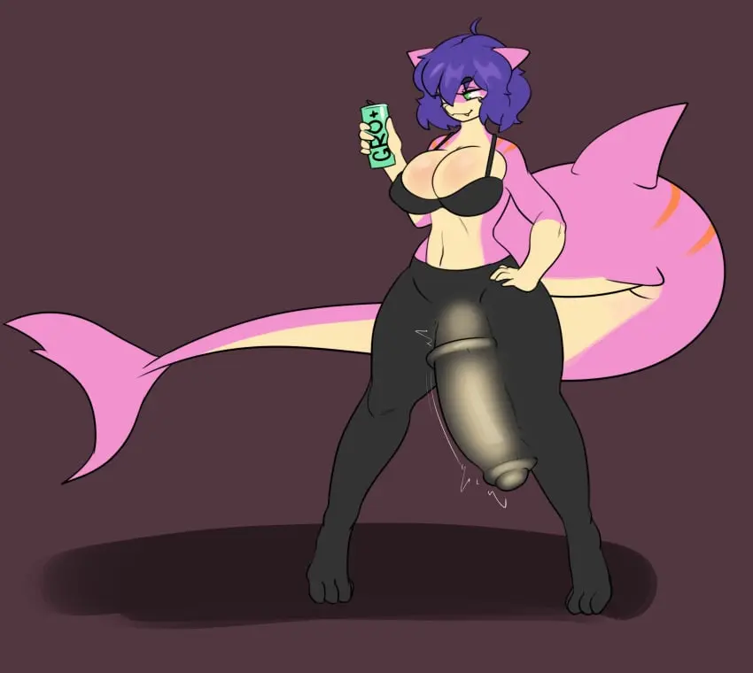 Image big_breasts,breasts,clothing,hi_res,solo,penis,short_hair,bra,underwear,big_penis,futanari,intersex,hair,anthro,absurd_res,purple_hair,bulge,genitals,hyper_penis,fish,marine,shark,herm,bottomwear,penis_expansion,penis_growth,bloomz,flask,viorica_(scircuit02)