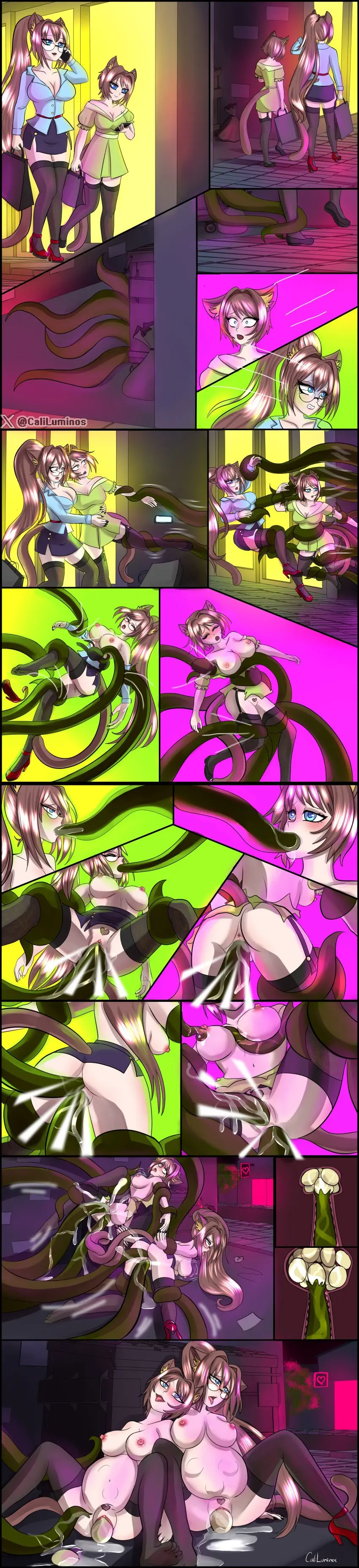 Image breasts,female,hi_res,cum,oral,sex,fellatio,humanoid,anal,pregnant,original_character,vaginal_penetration,absurd_res,penetration,comic,genital_fluids,orgasm,tentacle,bodily_fluids,mammal,stomach_bulge,mother,forced,feline,rape,penile,group,trio,felid,domestic_cat,felis,egg,egg_laying,parent,long_image,egg_implantation,oviposition,caliluminos,tall_image