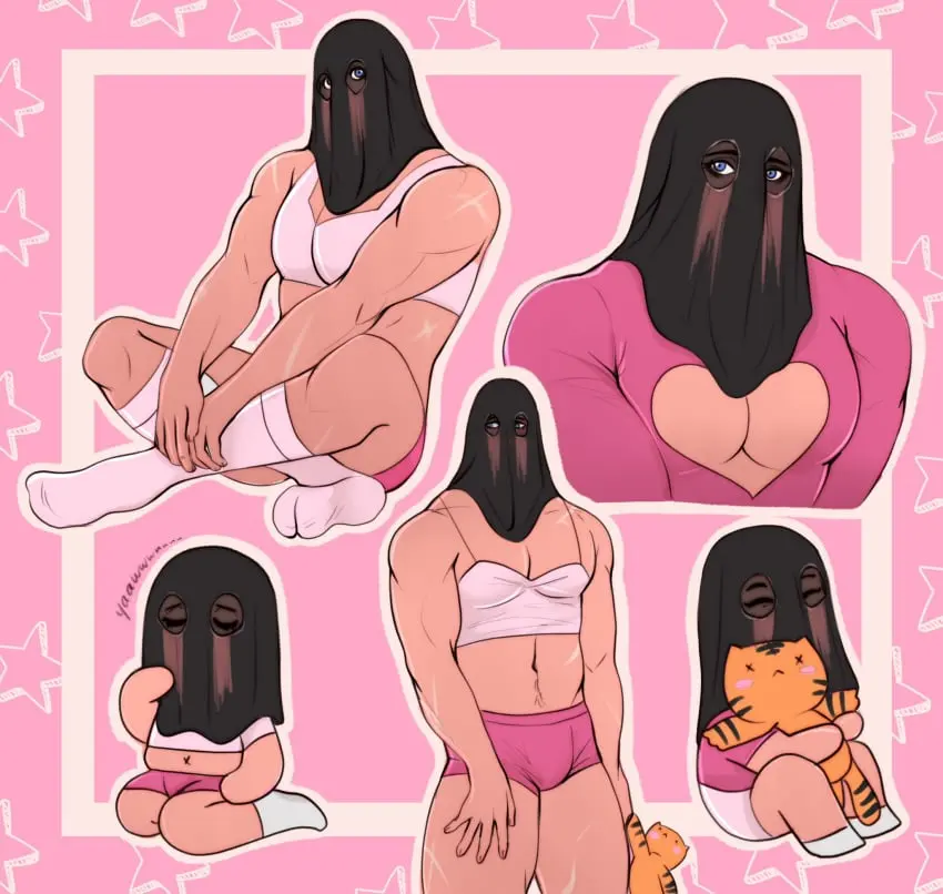 Image male,crossdressing,cute_male,pinup,cute,sketch_page,solo_male,chibi,wholesome,crop_top,boob_window,no_visible_genitalia,suggestive,masculine_crossdresser,softcore,kawaii,call_of_duty,call_of_duty_modern_warfare_2_(2022),könig,konig,marndraws,sniper_veil