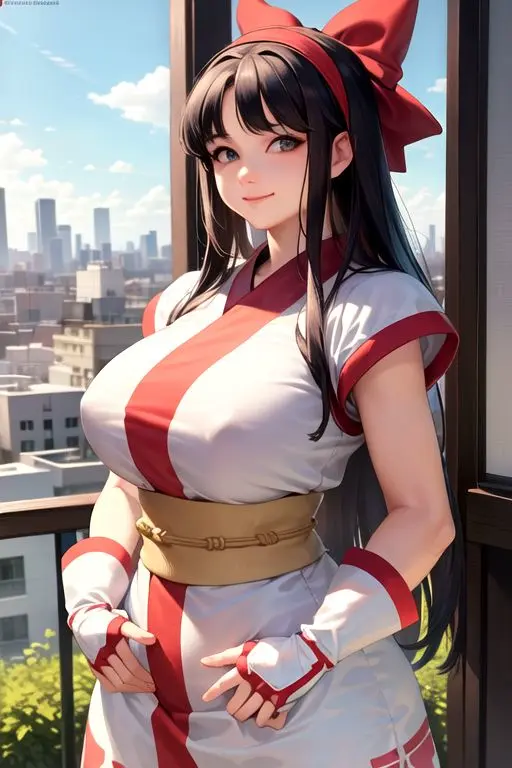 Image 1girls,big_breasts,bow,breasts,clothed,clothing,female,female_only,human,human_only,large_breasts,light-skinned_female,light_skin,long_hair,looking_at_viewer,smile,solo,standing,black_hair,sidelocks,ai_generated,clothed_female,covered_nipples,hairband,solo_female,stable_diffusion,nai_diffusion,busty,samurai_shodown,nipples_visible_through_clothing,2024,king_of_fighters,snk,video_game,video_game_character,human_female,erect_nipples_under_clothes,nakoruru,snk_heroines:_tag_team_frenzy