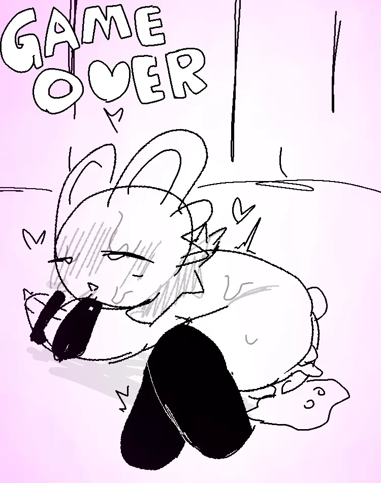 Image clothing,female,cum,duo,anthro,cum_in_pussy,cum_inside,after_sex,ambiguous_gender,genital_fluids,bodily_fluids,mammal,legwear,tuft,lagomorph,leporid,rabbit,leggings,gameplay_mechanics,blushing_profusely,cum_from_pussy,chest_tuft,game_over,cross-eyed,rhythm_game,hottoek,volt_(hottoek)