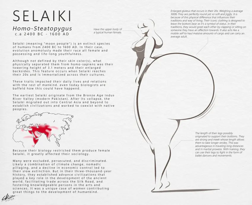 Image 1girls,breasts,female,large_breasts,solo,standing,bottom_heavy,english_text,full_body,hyper_ass,ass_body,lore,selaiki,sparks_spectrum