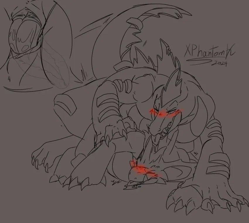 Image blush,hi_res,simple_background,smile,male,nude,penis,pokemon,pokemon_(species),tail,tongue,sex,thick_thighs,duo,erection,muscular,anal,anal_sex,male/male,digital_drawing_(artwork),digital_media_(artwork),teeth,drooling,anthro,saliva,nintendo,penetration,genital_fluids,bodily_fluids,genitals,claws,paws,rear_view,horn,fangs,male_penetrating,reptile,scalie,line_art,fingers,signature,duo_focus,penile,raised_tail,feral,group,fan_character,male_penetrated,male_penetrating_male,double_penetration,generation_1_pokemon,pinned,questionable_consent,generation_2_pokemon,multi_genitalia,crocodilian,2_penises,diphallia,diphallism,multi_penis,feraligatr,xphantomk,pinned_to_ground,nidoking