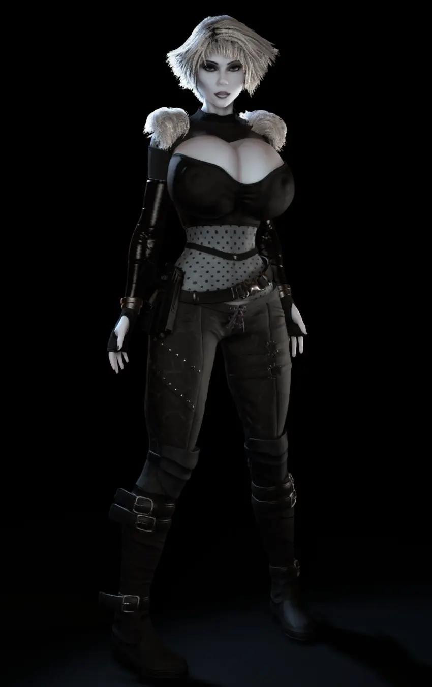 Image 1girls,breasts,clothed,female,female_only,looking_at_viewer,nipples,solo,white_hair,gloves,thick_thighs,thighs,wide_hips,cleavage,clothed_female,solo_female,huge_breasts,breasts_bigger_than_head,enormous_breasts,gigantic_breasts,cleavage_cutout,pale-skinned_female,pale_skin,3d,hourglass_figure,slim_waist,upper_body,alternate_breast_size,3d_(artwork),nipples_visible_through_clothing,fingerless_gloves,front_view,top_heavy,silver_hair,boob_window,grey_skin,top_heavy_breasts,vaako,chiana,farscape