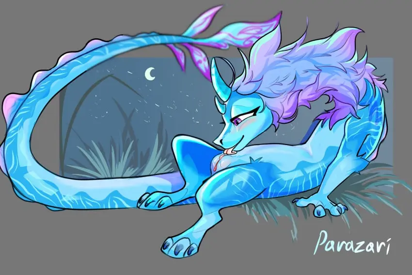 Image female,hi_res,simple_background,solo,oral,pussy,disney,sky,hair,mythology,sitting,vaginal_penetration,purple_eyes,looking_pleasured,purple_hair,moon,night,masturbation,genitals,claws,blue_body,scalie,plant,mythological_creature,dragon,mythological_scalie,feral,feral_only,grass,vaginal_masturbation,oral_masturbation,eastern_dragon,sitting_on_ground,raya_and_the_last_dragon,crescent_moon,autocunnilingus,sisu_(ratld),parazari